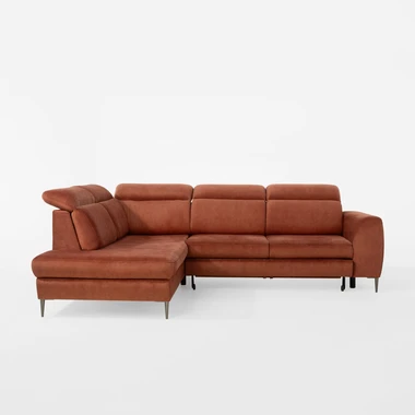 Oranžová rozkládací rohová sedací souprava AGO levá