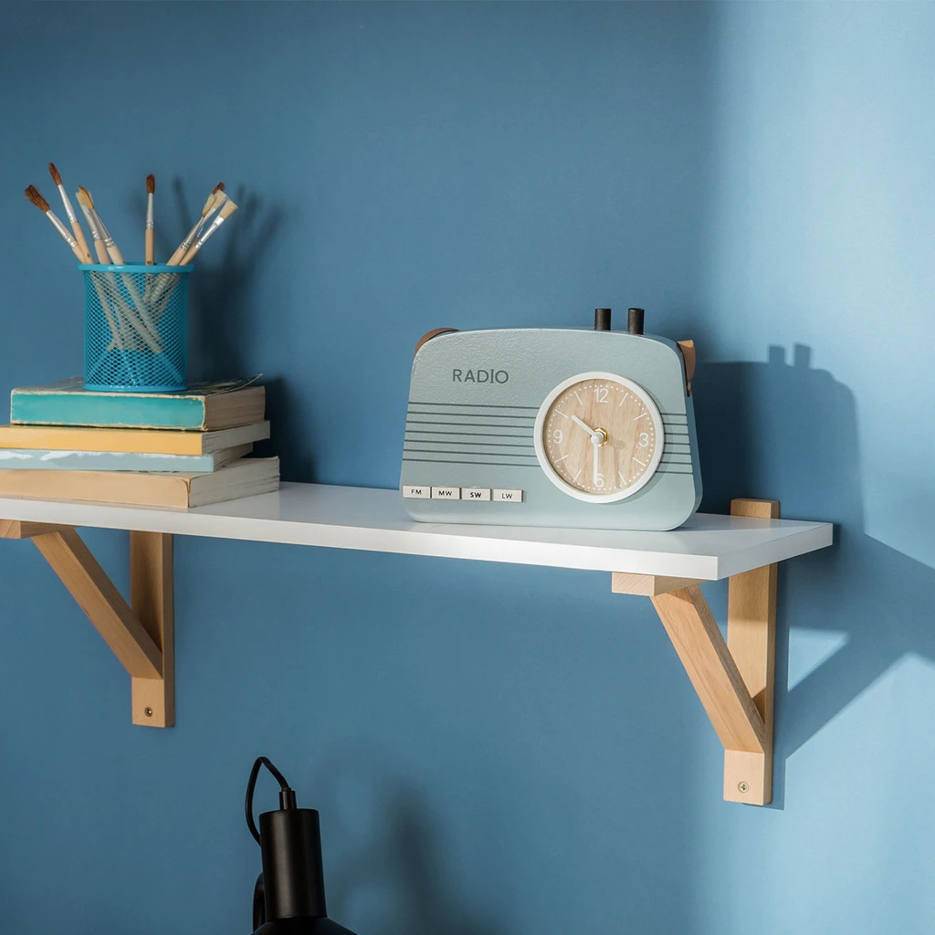 Dětské modré stojací hodiny RADIO