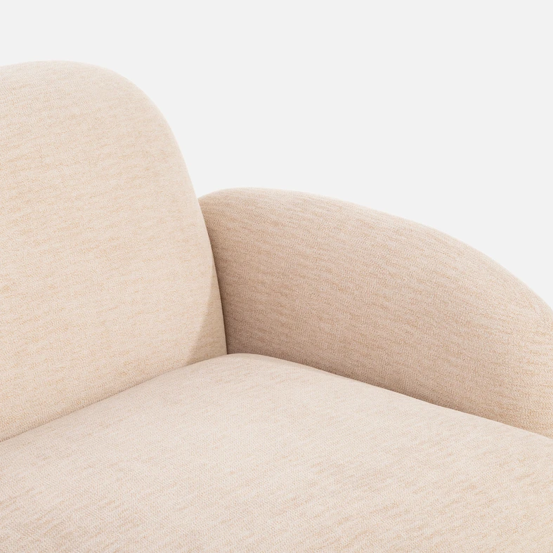 Detal, zbliżenie na wewnętrzny róg sofy i jej wykończenie