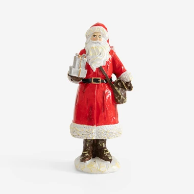 Figurka vánoční Mikuláš s dárky 18 cm