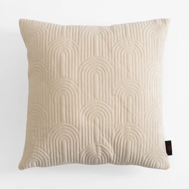 Krémový geometrický velurový povlak na polštář JONES 45x45 cm
