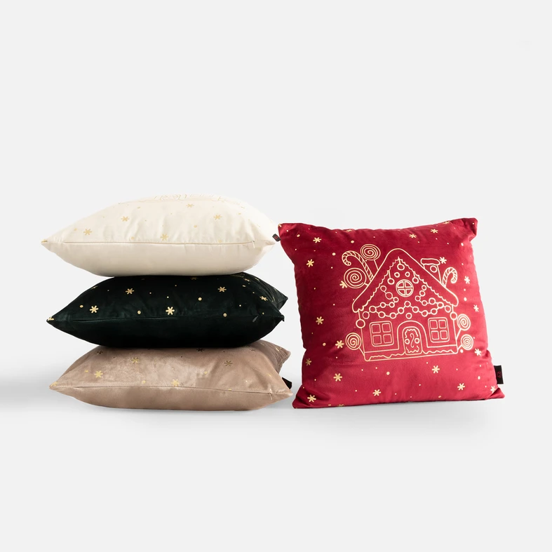 Vánoční povlak na polštář CANELLA béžový 45x45 cm