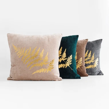 Dekorativní povlak na polštář šedo-zlatý RAHJA 45x45 cm