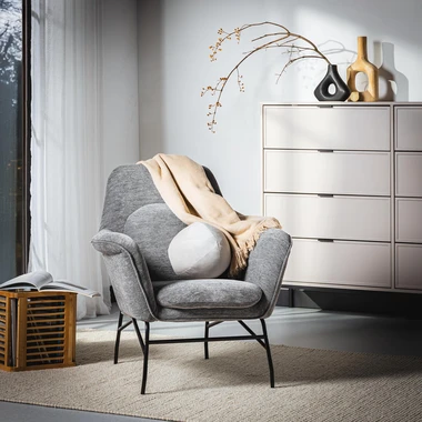 Šedé čalouněné křeslo MARENNO