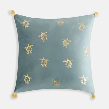 Dekorační povlak na polštář s želvami ATLANTIC mátový 45x45 cm