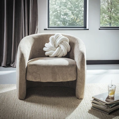 Krémový dekorační polštář uzel TWISTY 30 cm