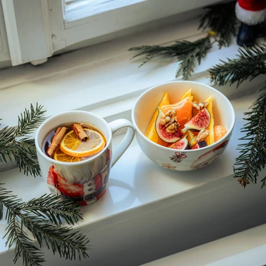 Vánoční sada hrnek s miskou SANTA CLAUS