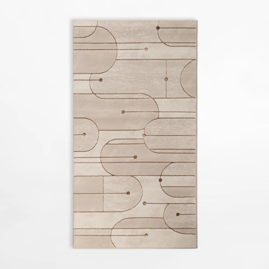 Geometrický koberec, béžový MIGUEL 80x150 cm