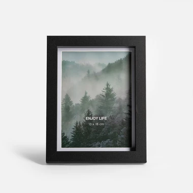 Černý fotorámeček s paspartou 15x20