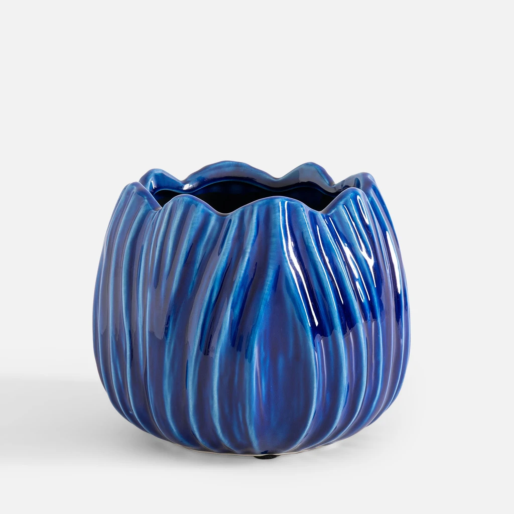 Modrý obal na květináč 17 cm