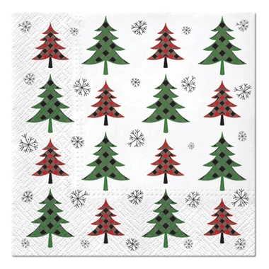 Vánoční ubrousky CHRISTMAS TREE CHECK 20 ks