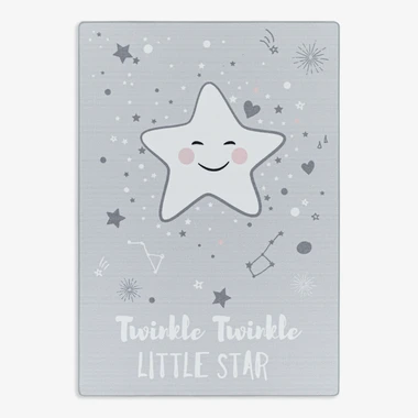 Šedý koberec s hvězdou PLAY 80x120 cm