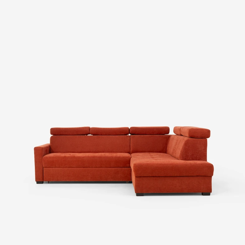 Cihlová rozkládací rohová sedací souprava FEN 5P pravá