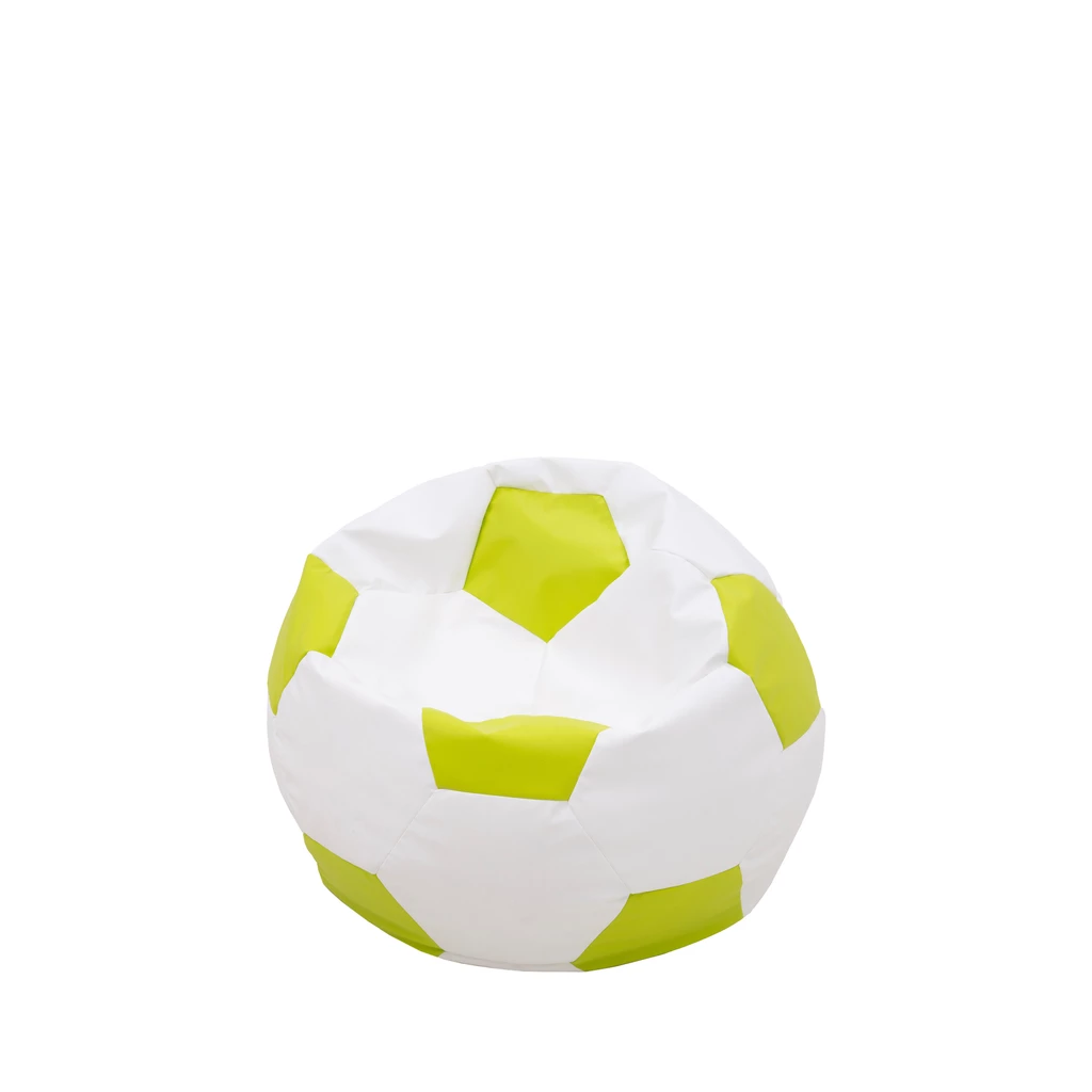 Puf piłka biało-limonkowy SPORT L