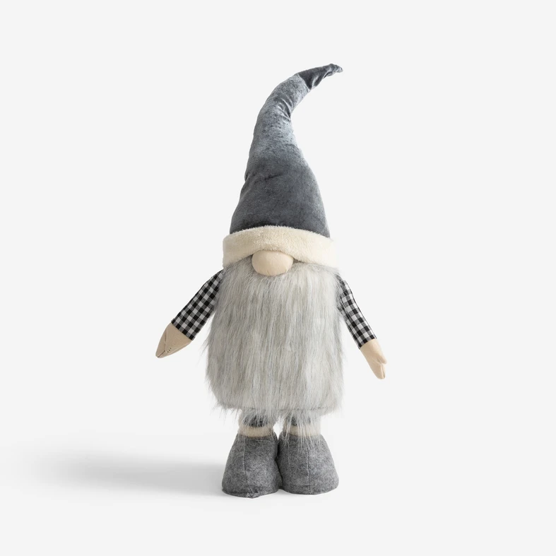 Vánoční dekorativní skřítek šedý 85-125 cm