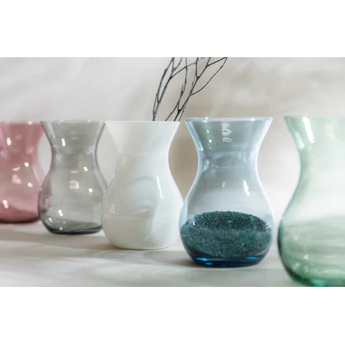 Skleněná bílá váza ASTA 18 cm