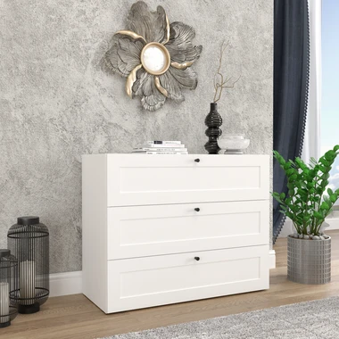 Komoda se 3 zásuvkami MARIO bílá