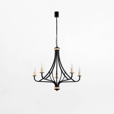 Černo-zlaté závěsné svítidlo LORENZO 5