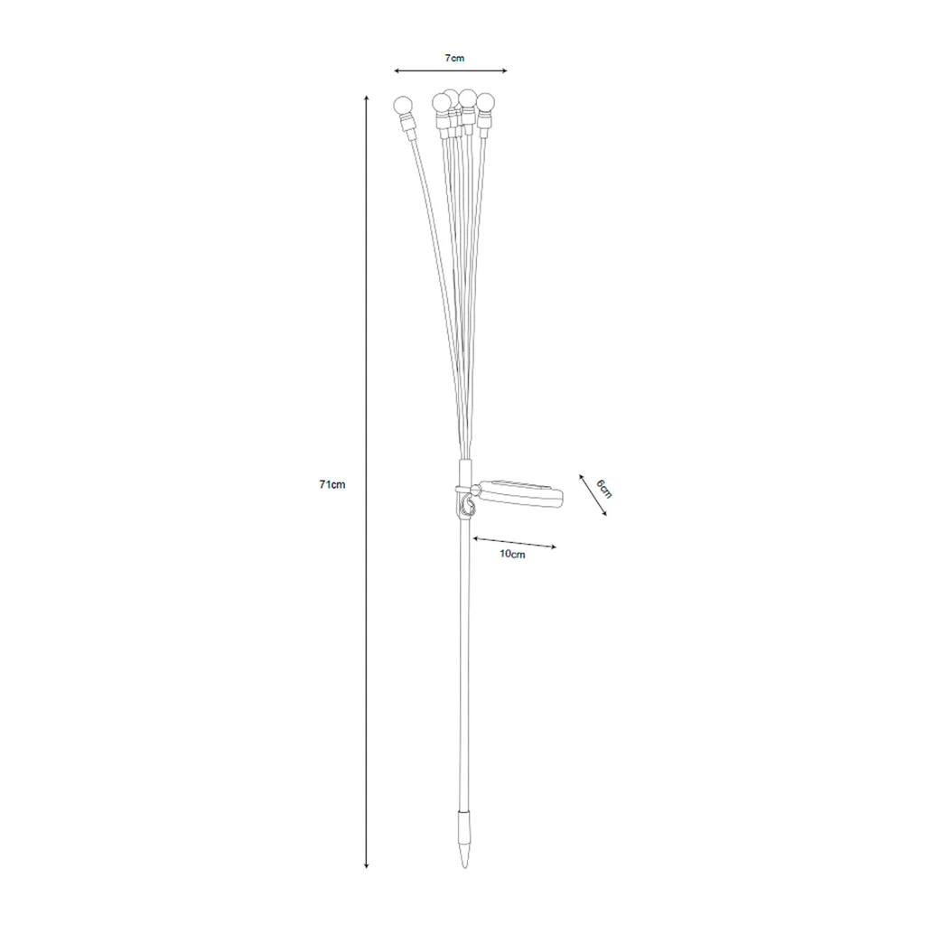 Lampa outdoorowa solarna LED IP44 czarno-srebrna 0 wymiary.