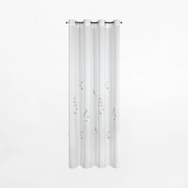 Bílo-béžová záclona s průchodkami ISABEL 140x250 cm