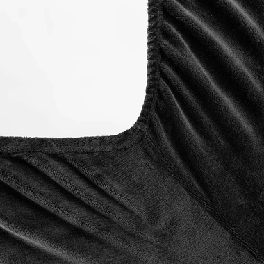 Černé fleecové prostěradlo FLANO 140x200 cm