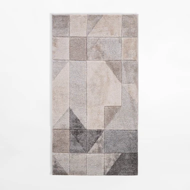 Béžovo-šedý geometrický koberec KERY 80x150 cm