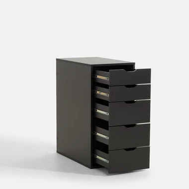 Černá vysoká zásuvková komoda LYRICE