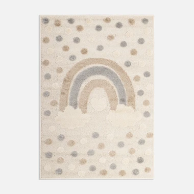 Světle krémový koberec s duhou CLUDI 160x230 cm