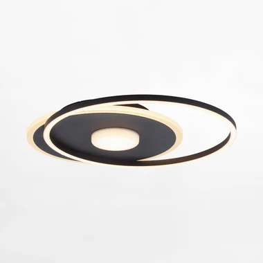 Kulaté stropní svítidlo LED s černým rámem DOMINO