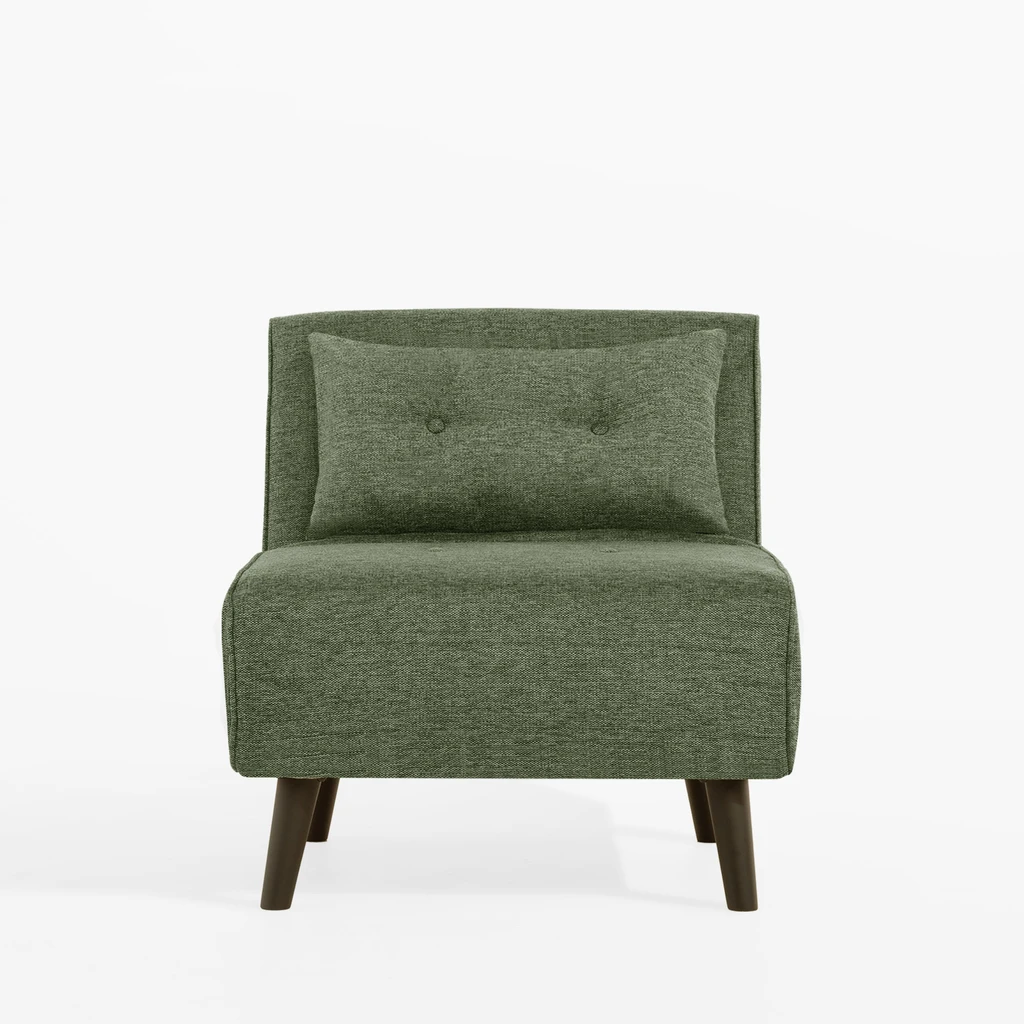 Rozkládací čalouněné křeslo zelené LAVILLA