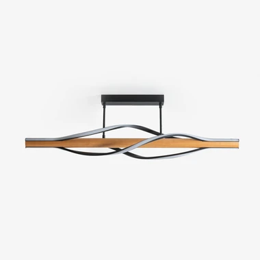 Dřevěné černé stropní LED svítidlo BAEZ