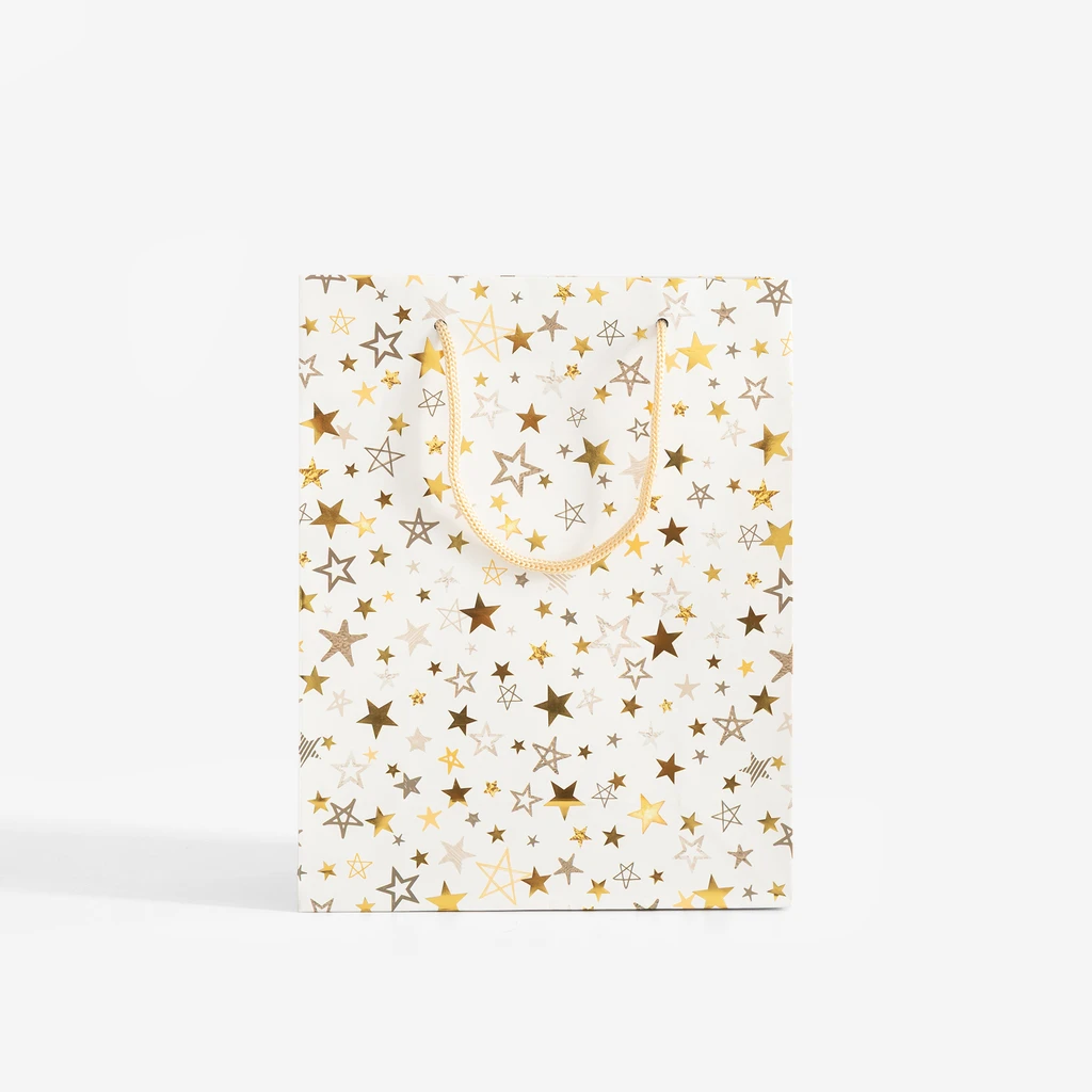 Vánoční dárková taška hvězdičky S MIX