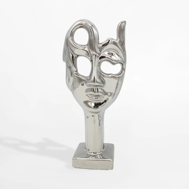 Stříbrná dekorativní figurka maska 24,5 cm