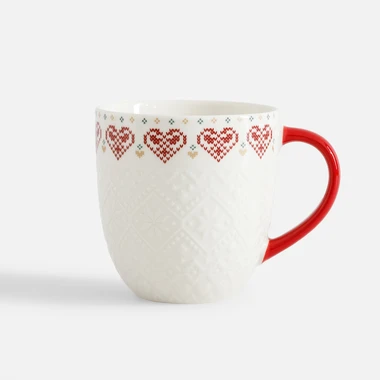 Bílý vánoční hrnek 630 ml