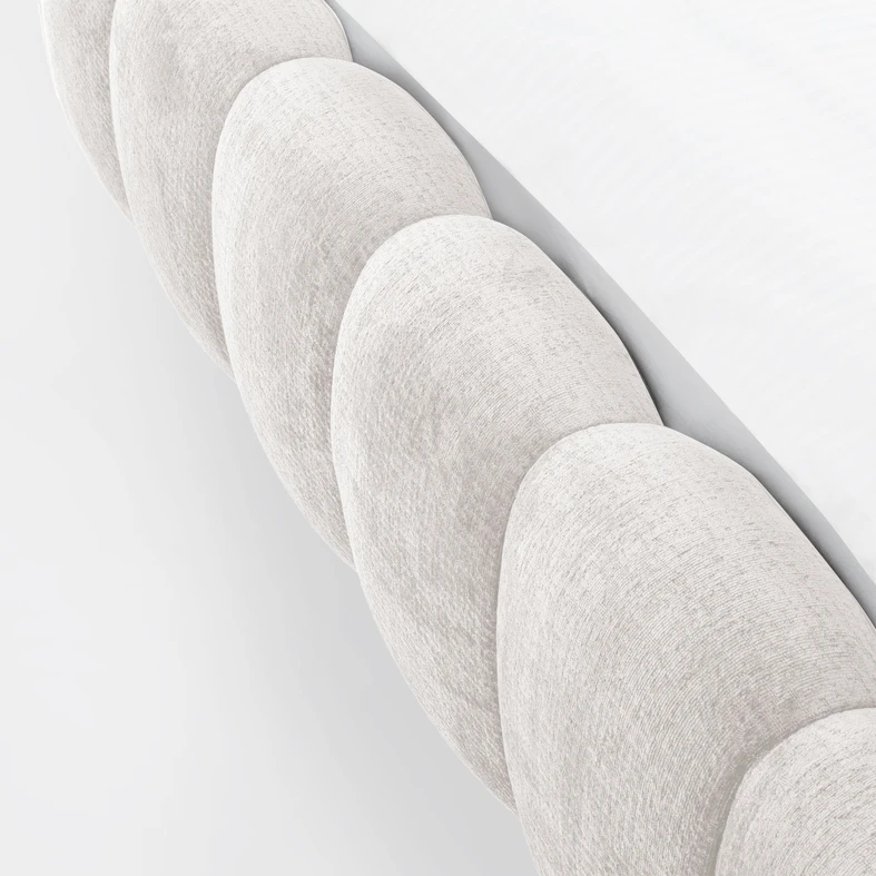 Tkanina TRESOR 22 dodaje miękkości w dotyku i prezentuje subtelną zmianę tonów w świetle.