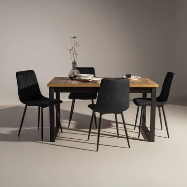 Černá čalouněná prošívaná židle ALLINA