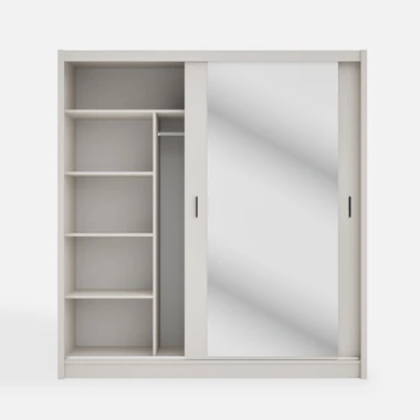 Šatní skříň se zrcadlem NESS 203 cm kašmír