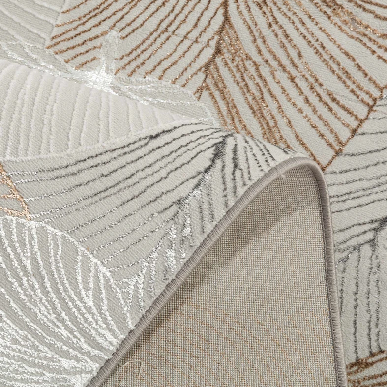 Moderní koberec s listy, 120x170 cm