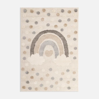 Tmavě krémový koberec s duhou CLUDI 120x170 cm