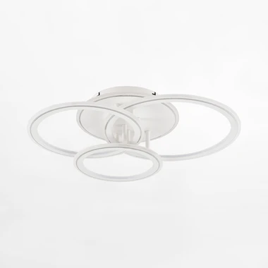 Bílo-chromované LED stropní svítidlo LUNAR s dálkovým ovládáním