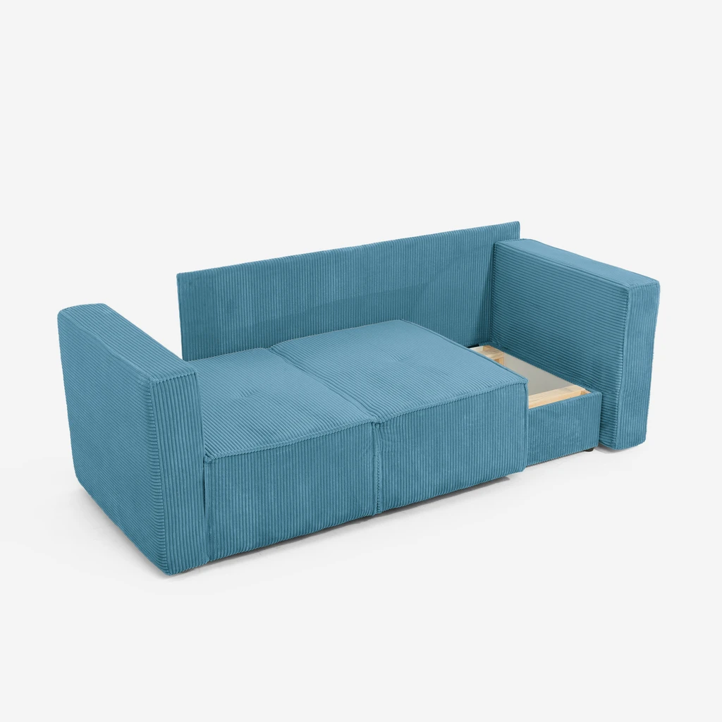 Zanurz się w miękkiej, turkusowej sofie LUSO i poczuj, jak znika zmęczenie dnia.