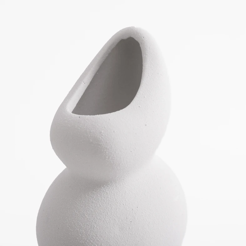 Bílá váza sněhulák 24,2 cm