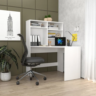 Rohový psací stůl s nástavcem ERIK bílý