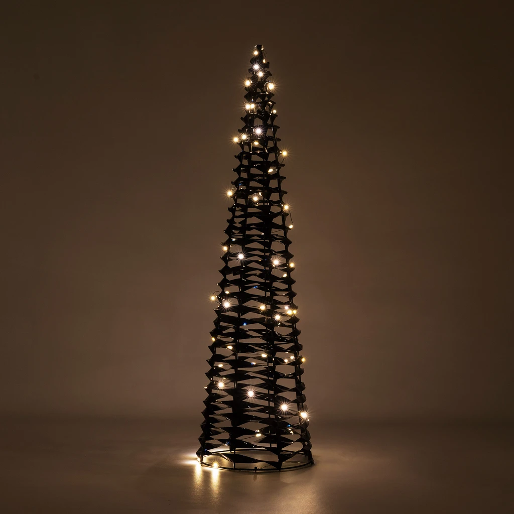 Vánoční LED stromeček kužel černý 60 cm