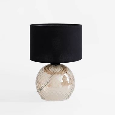 Jantarová stolní lampa s černým stínidlem BRISTOL FUME.
