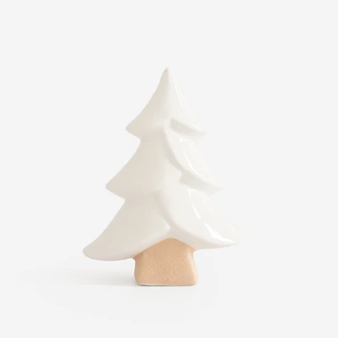 Dekorace porcelánový vánoční stromeček bílý 16,2 cm
