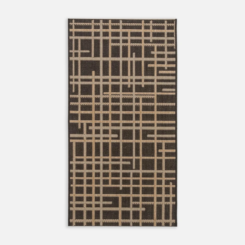 Koberec s mřížkou JUTA 80x150 cm, černý