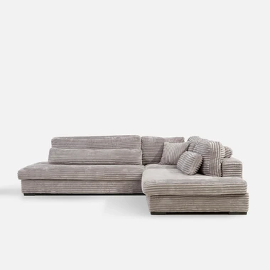 Šedá rozkládací rohová sedací souprava LYNETTE pravá