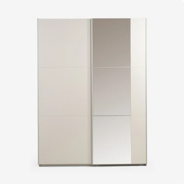 Skříň s posuvnými dveřmi a zrcadlem BASTIA 2 kašmírová 150 cm