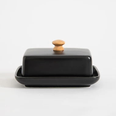 Černá porcelánová máslenka BONA